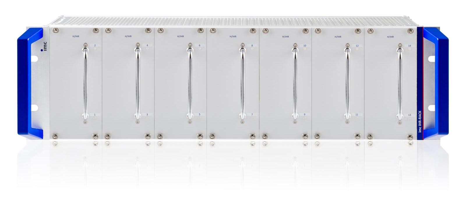 For laboratory and test stand: 19" rack with slot coding for the direct plug-in of imc CANSAS-H-IHR measuring modules 